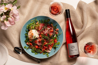Watermelon, Prosciutto, and Burrata Salad with Amparo Rosé