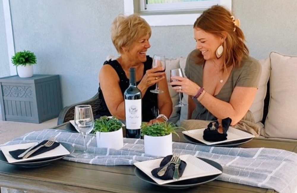 Mother and daughter enjoying stags' leap