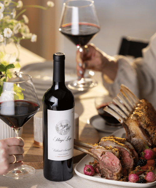 Herb-crusted rack of lamb and cabernet sauvignon