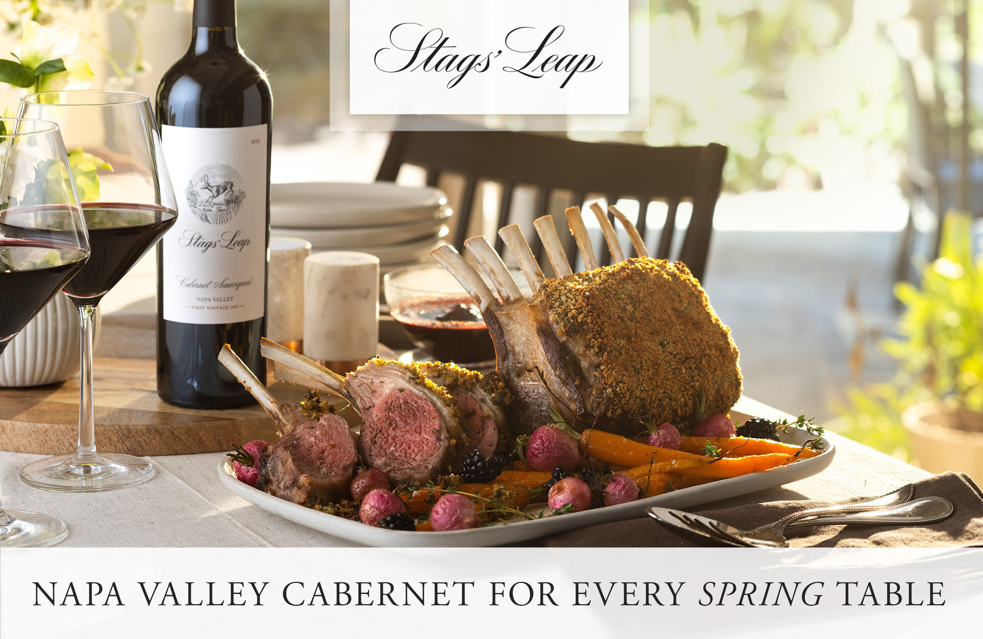 Herb-crusted rack of lamb and cabernet sauvignon