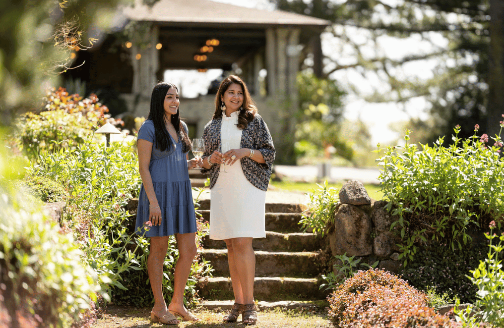 mother and daughter enjoying stags' leap wine