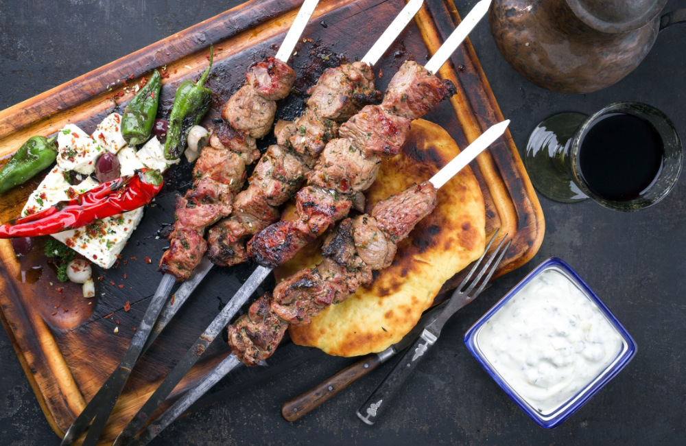 Greek Lamb Kebabs with Tzatziki Sauce 