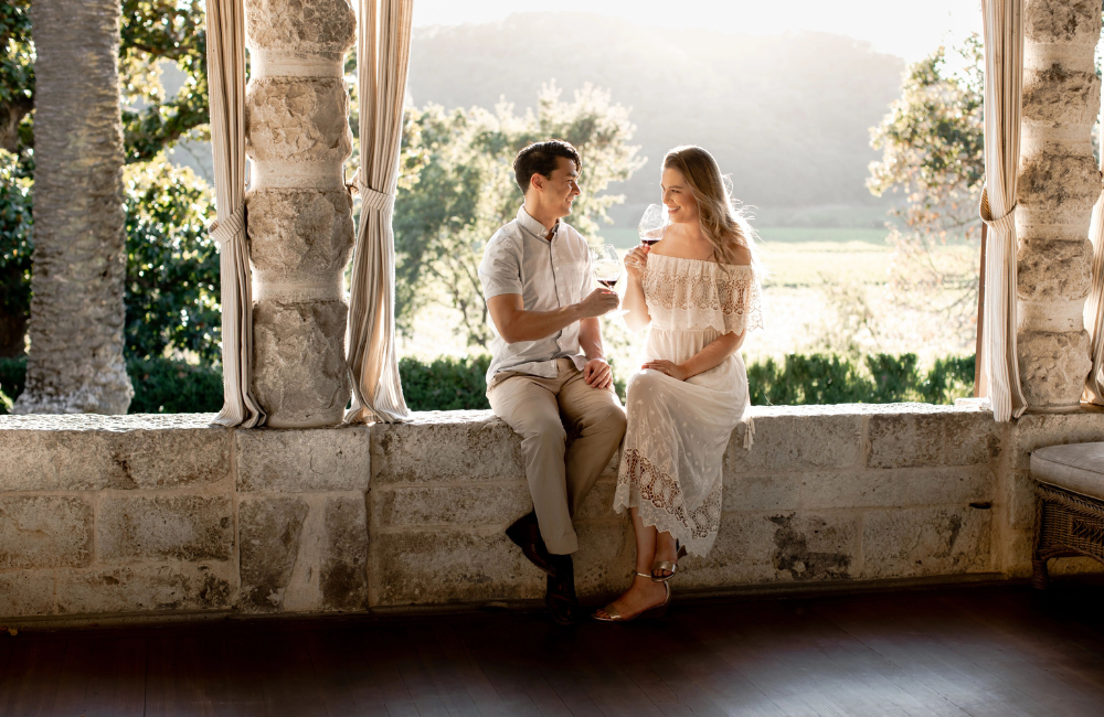 couple enjoying stags' leap wine