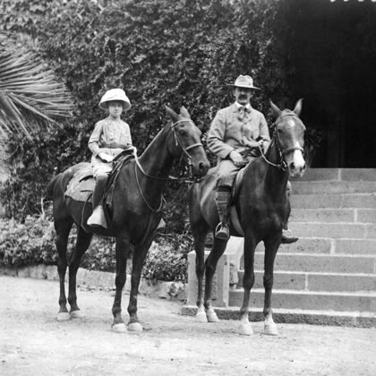 Stags' Leap Historic Photo: Owners Horseback Riding