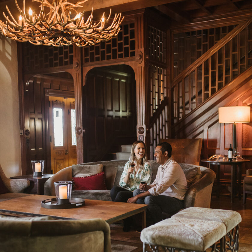 Guests Sipping Wine Inside Napa Valley Manor House