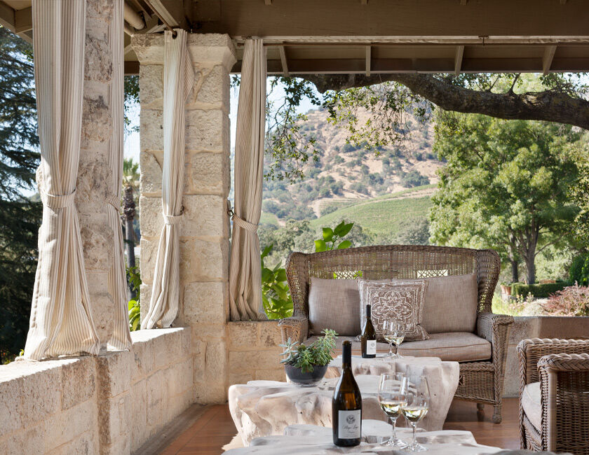 Wine Tasting on the outdoor Stags' Leap Patio