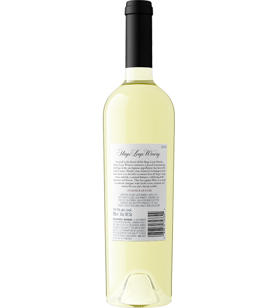 2020 Stags' Leap Napa Valley Sauvignon Blanc Bottle Shot Back Label